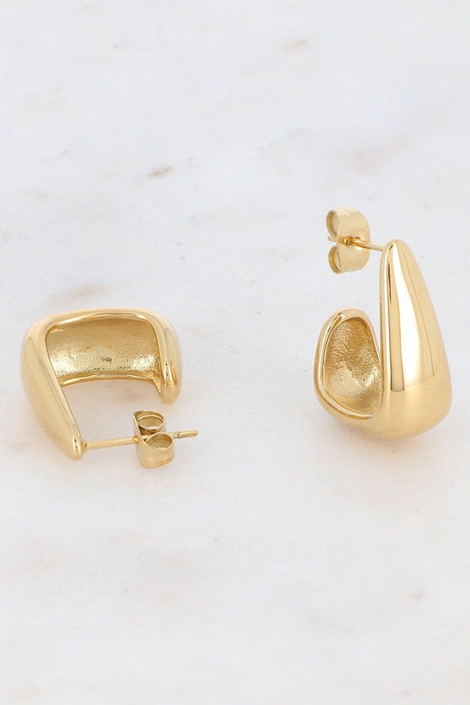 Boucles d'oreilles demi rectangle