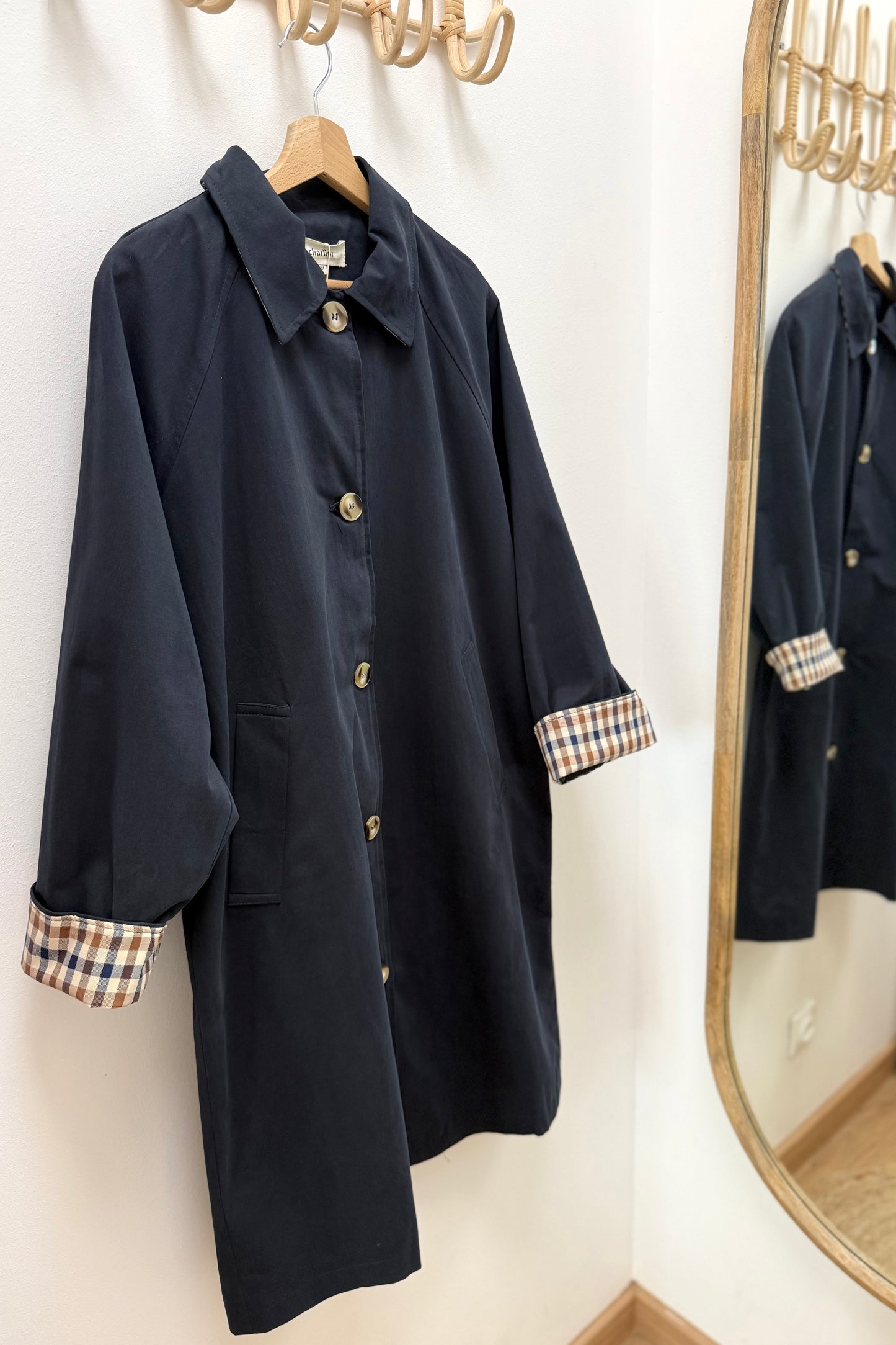 Trench long Hector bleu marine