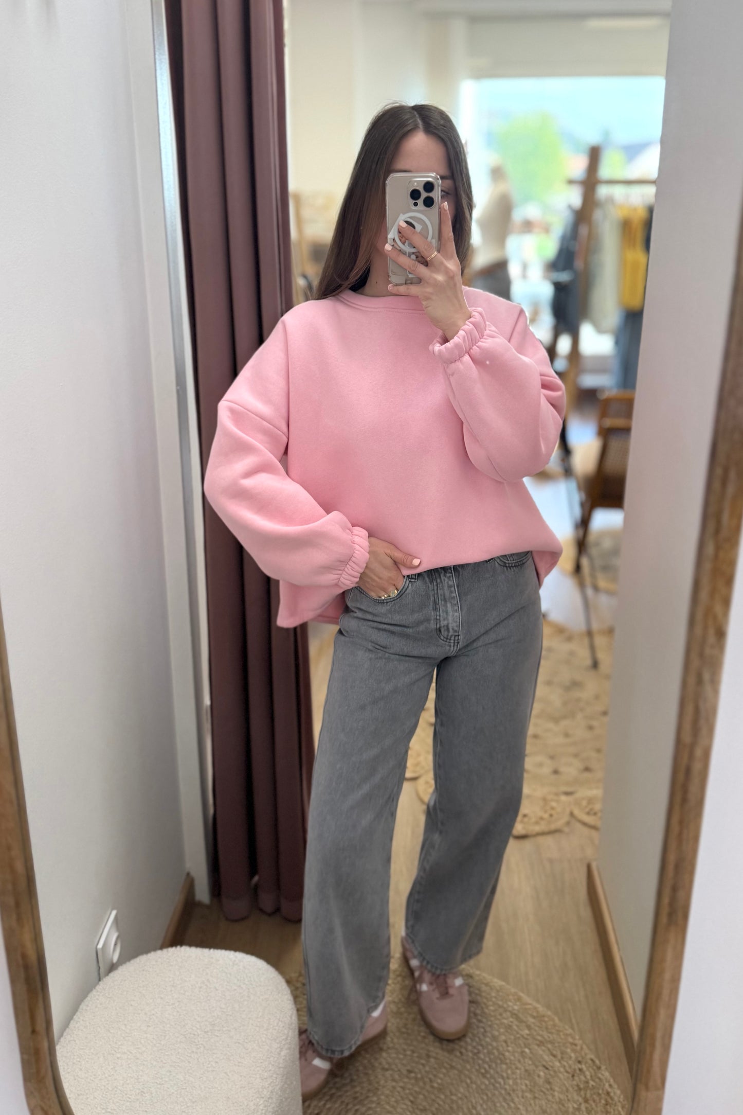 Pull Mommy rose/bleu