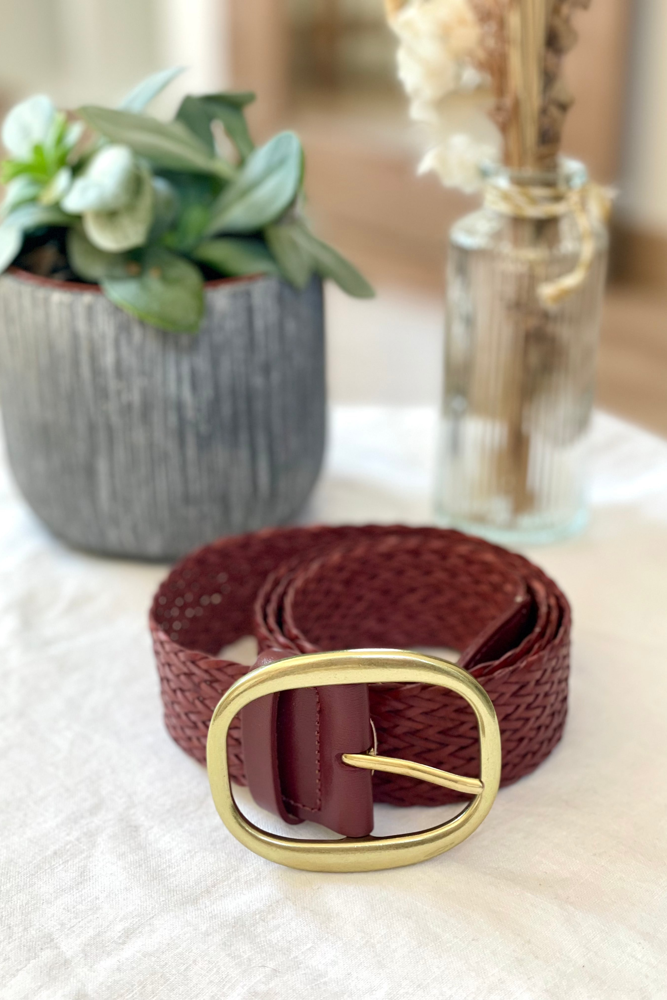 Ceinture tressee marron Chez Poulette