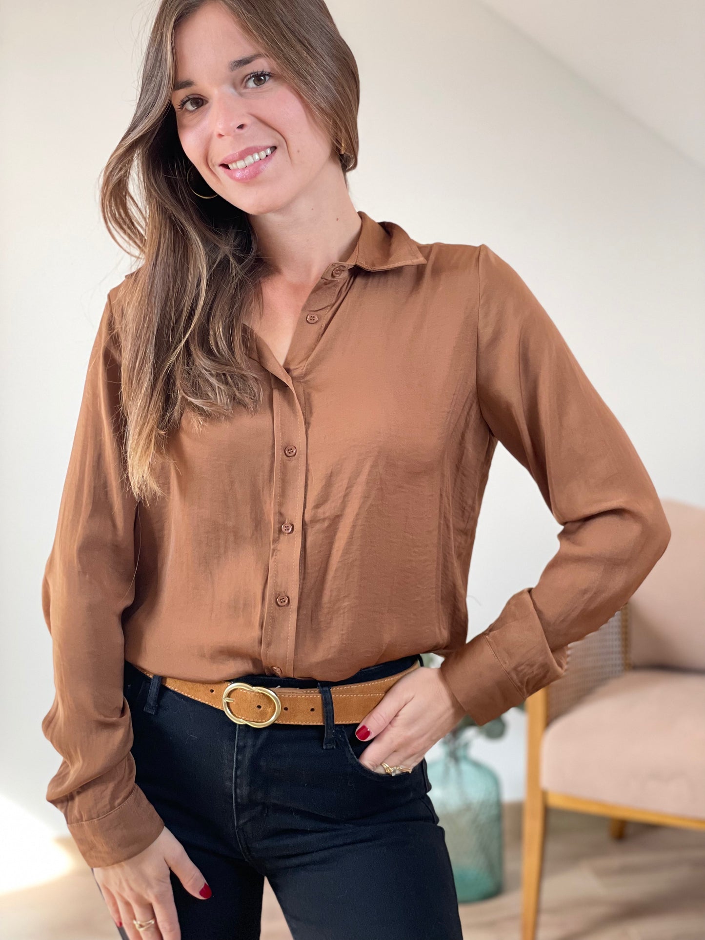 Chemise Agatha marron