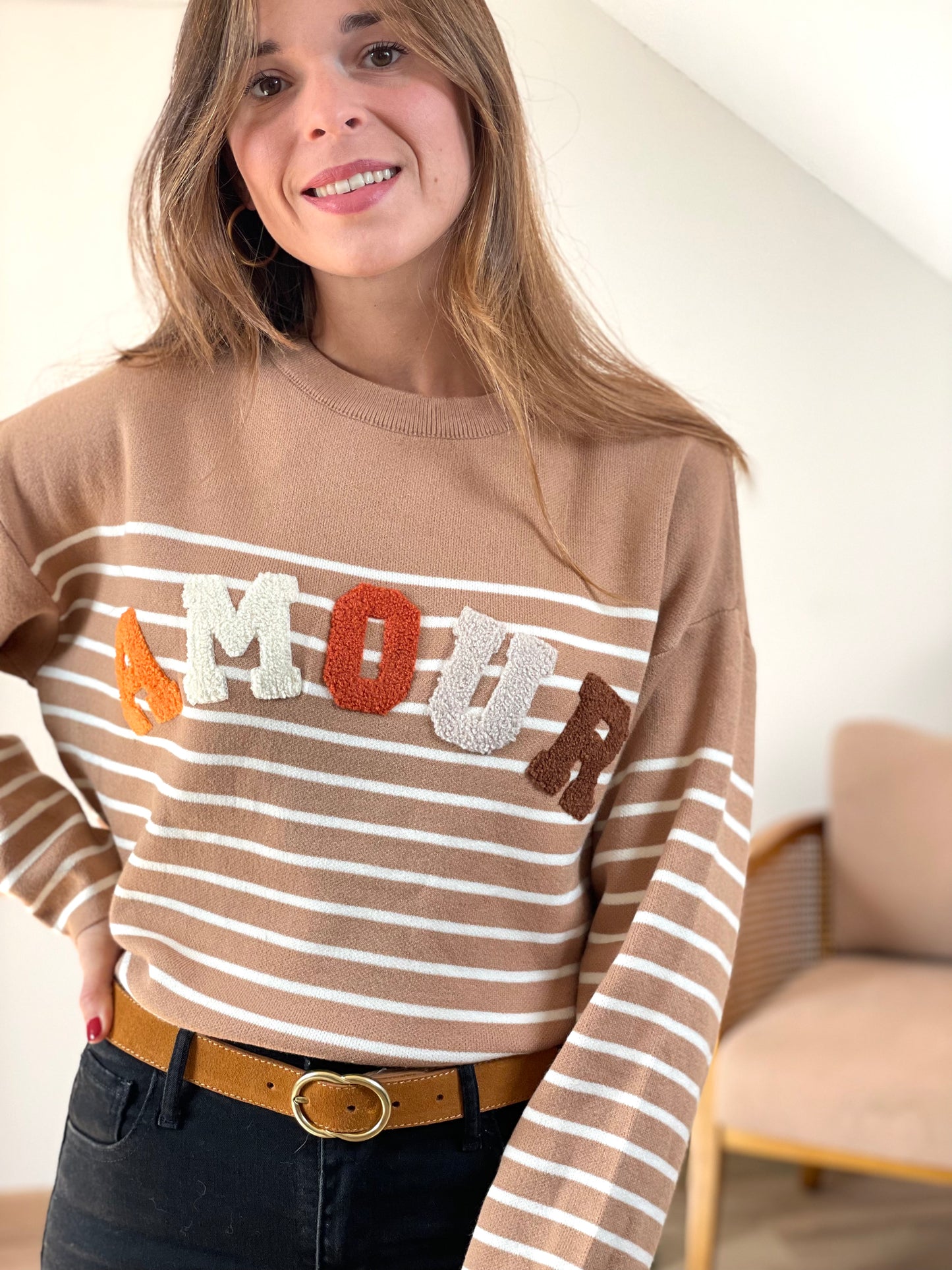 Pull Roméo camel