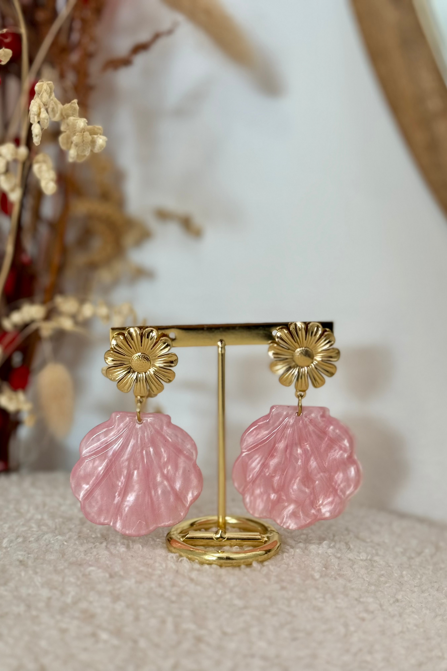 BO coquillage résine rose
