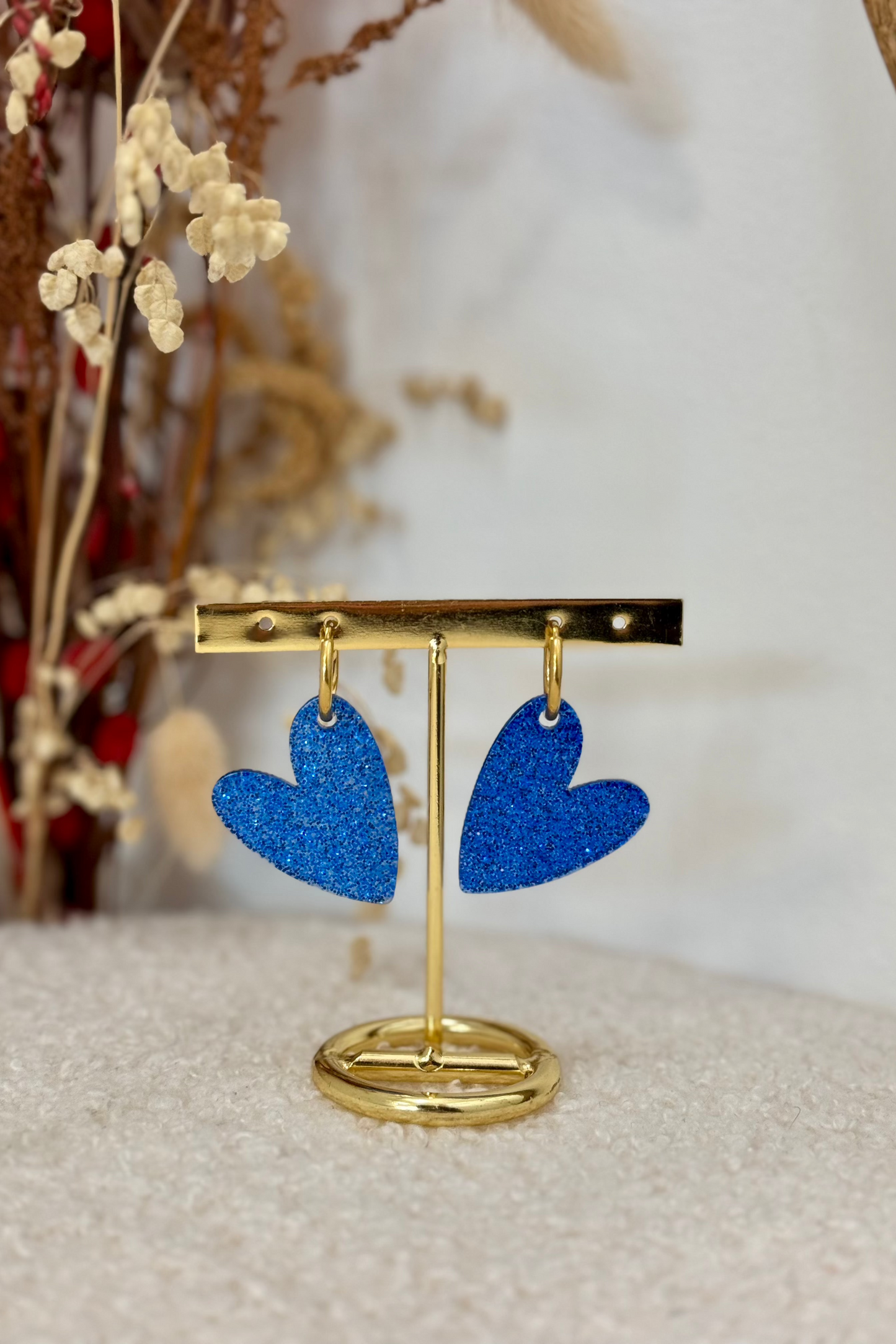 BO coeur paillettes bleues