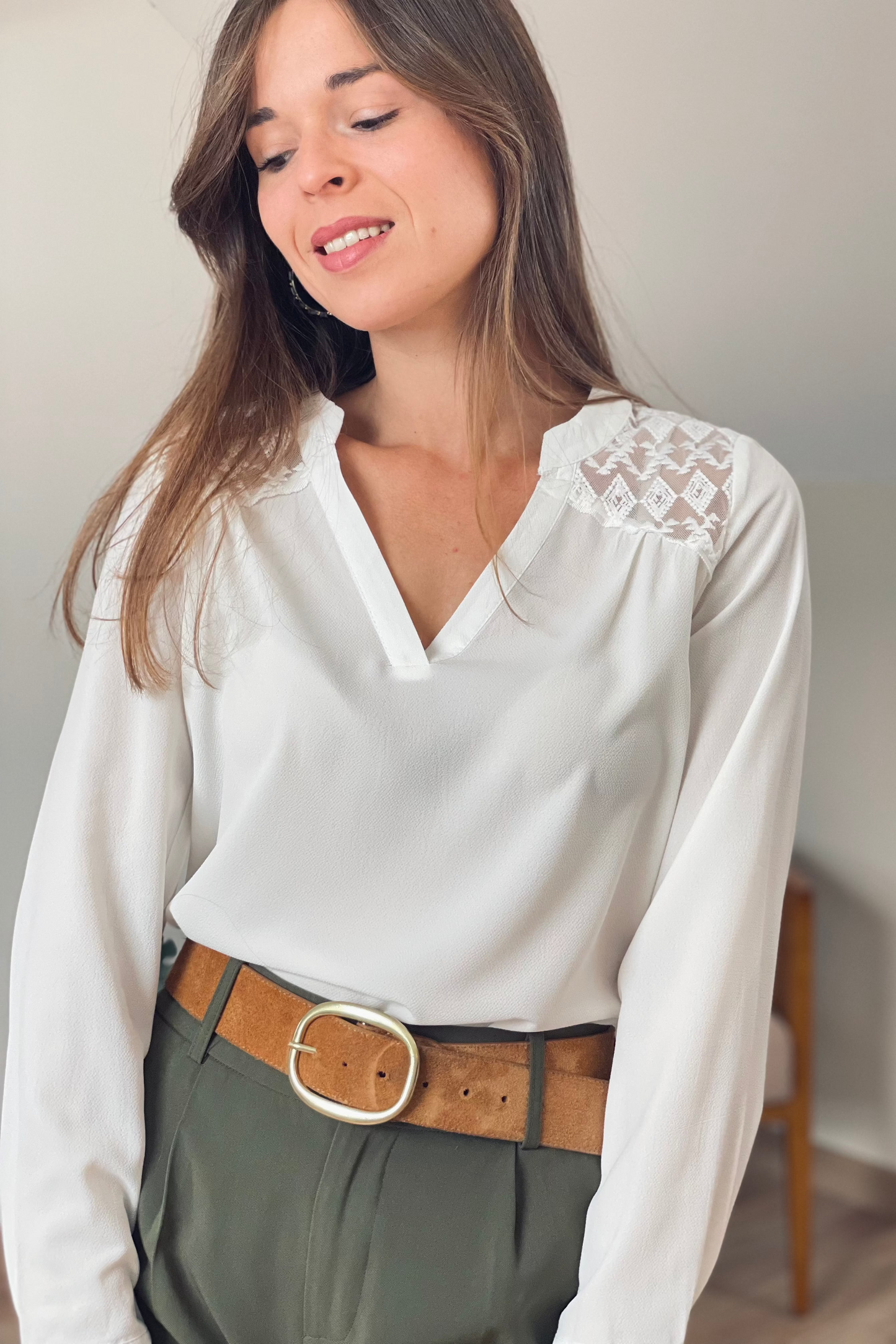 Blouse Calista blanche
