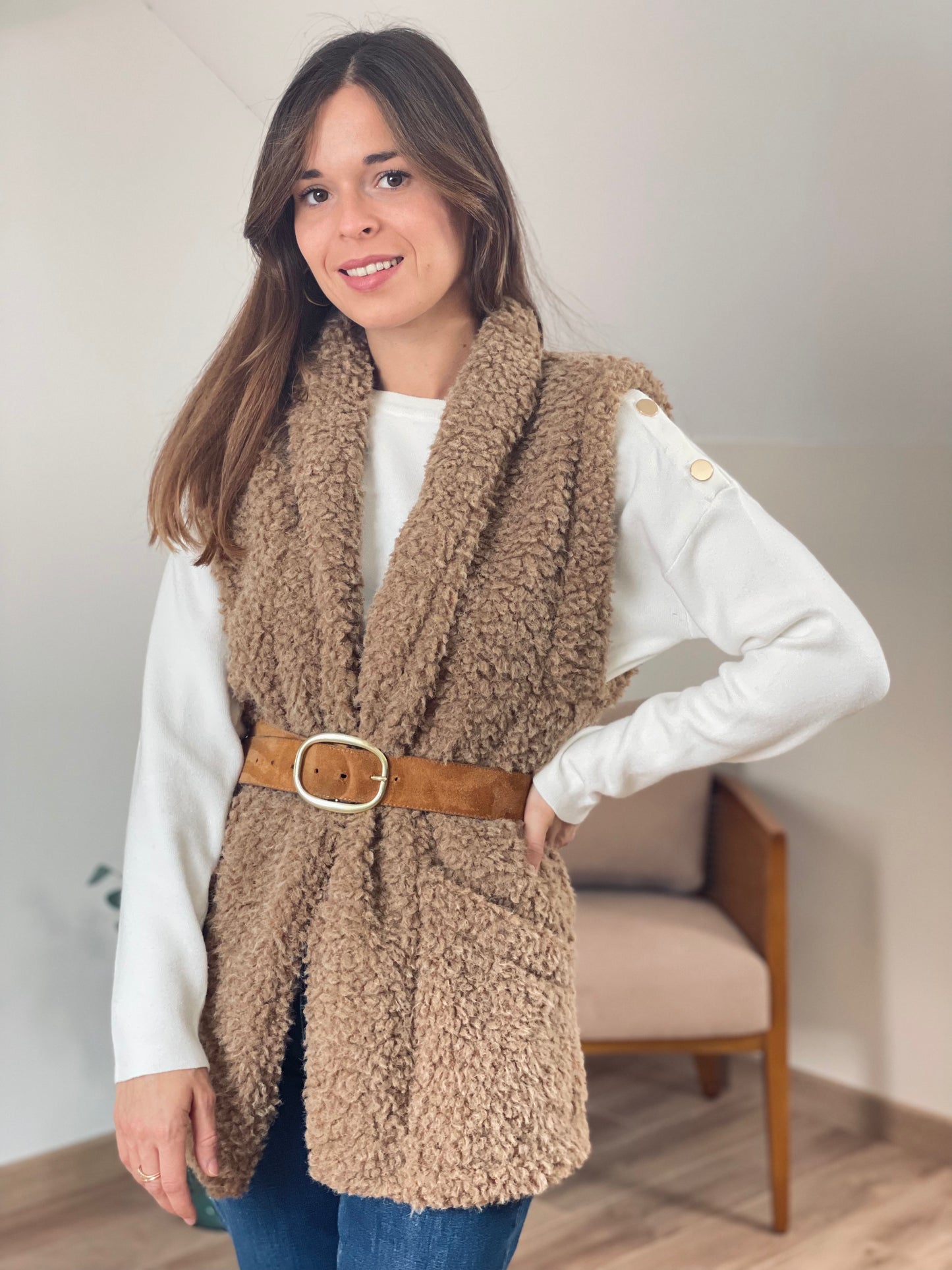Gilet Léandro camel