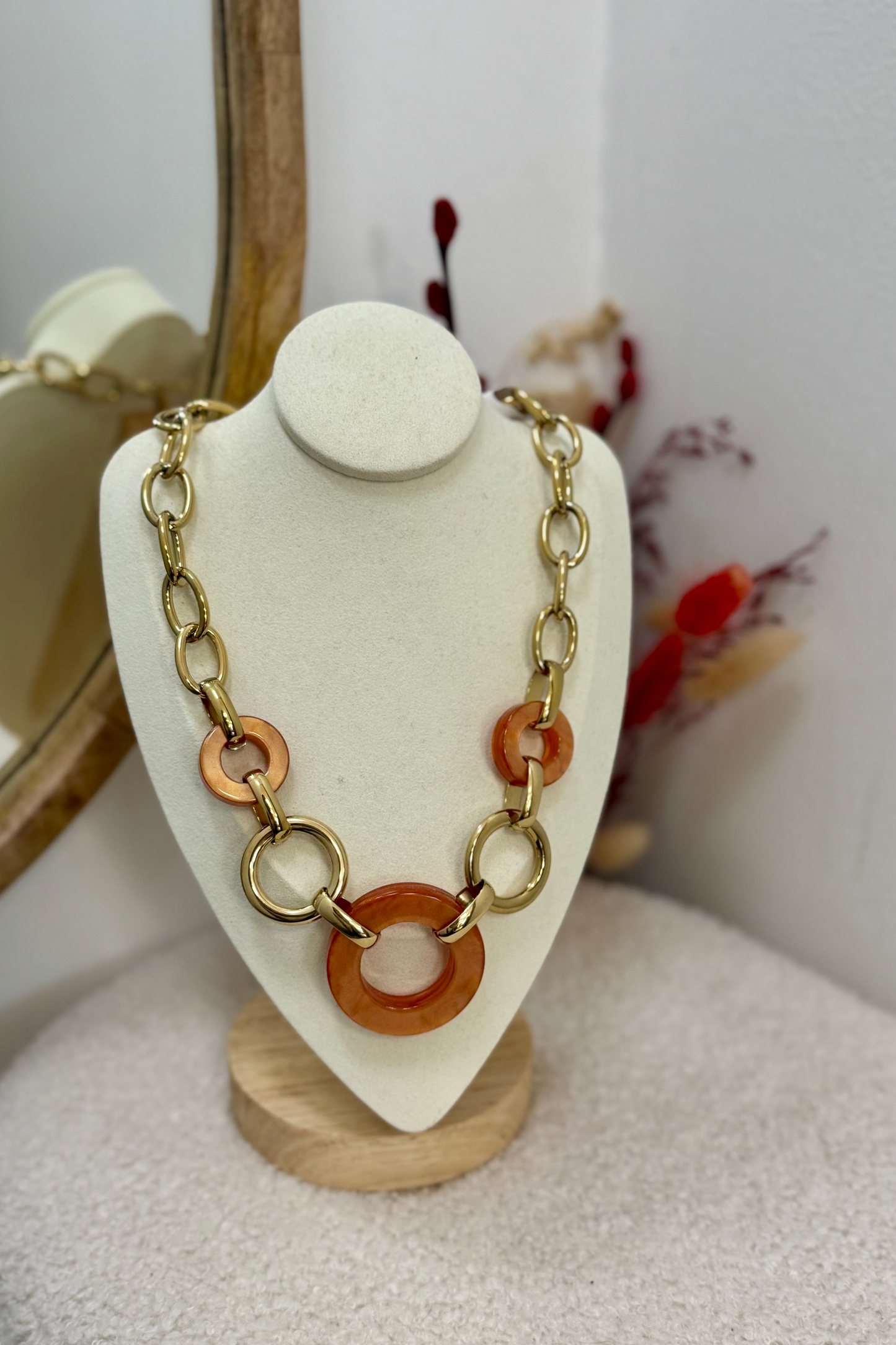 Collier Dorés et orange