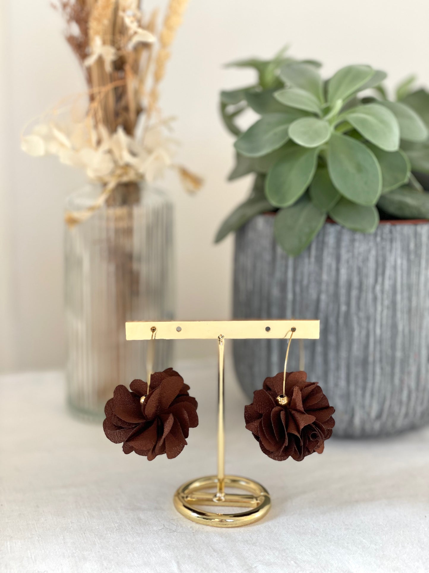 Boucles d'oreilles Rosa marron