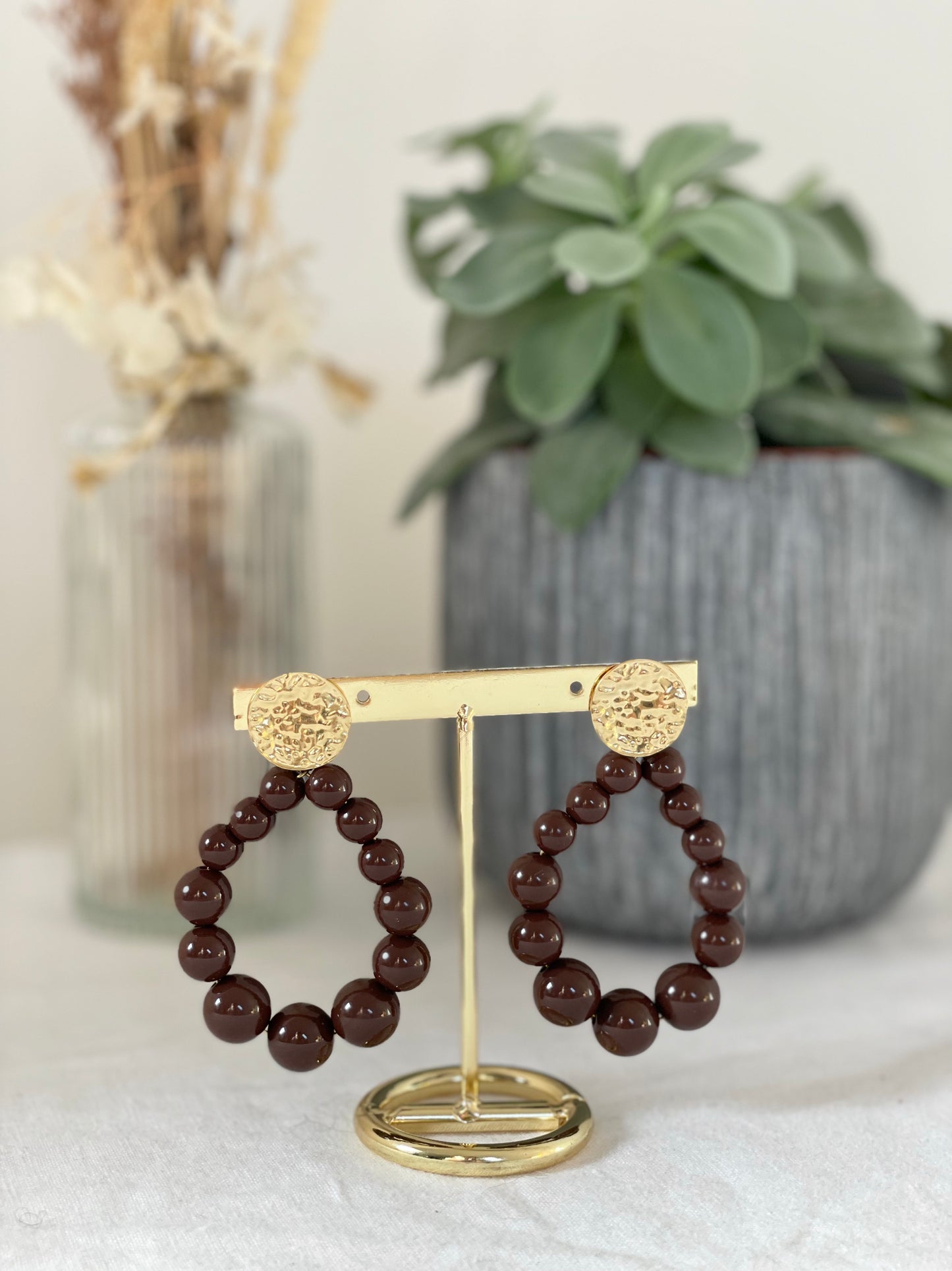 Boucles d'oreilles Suzanne marron