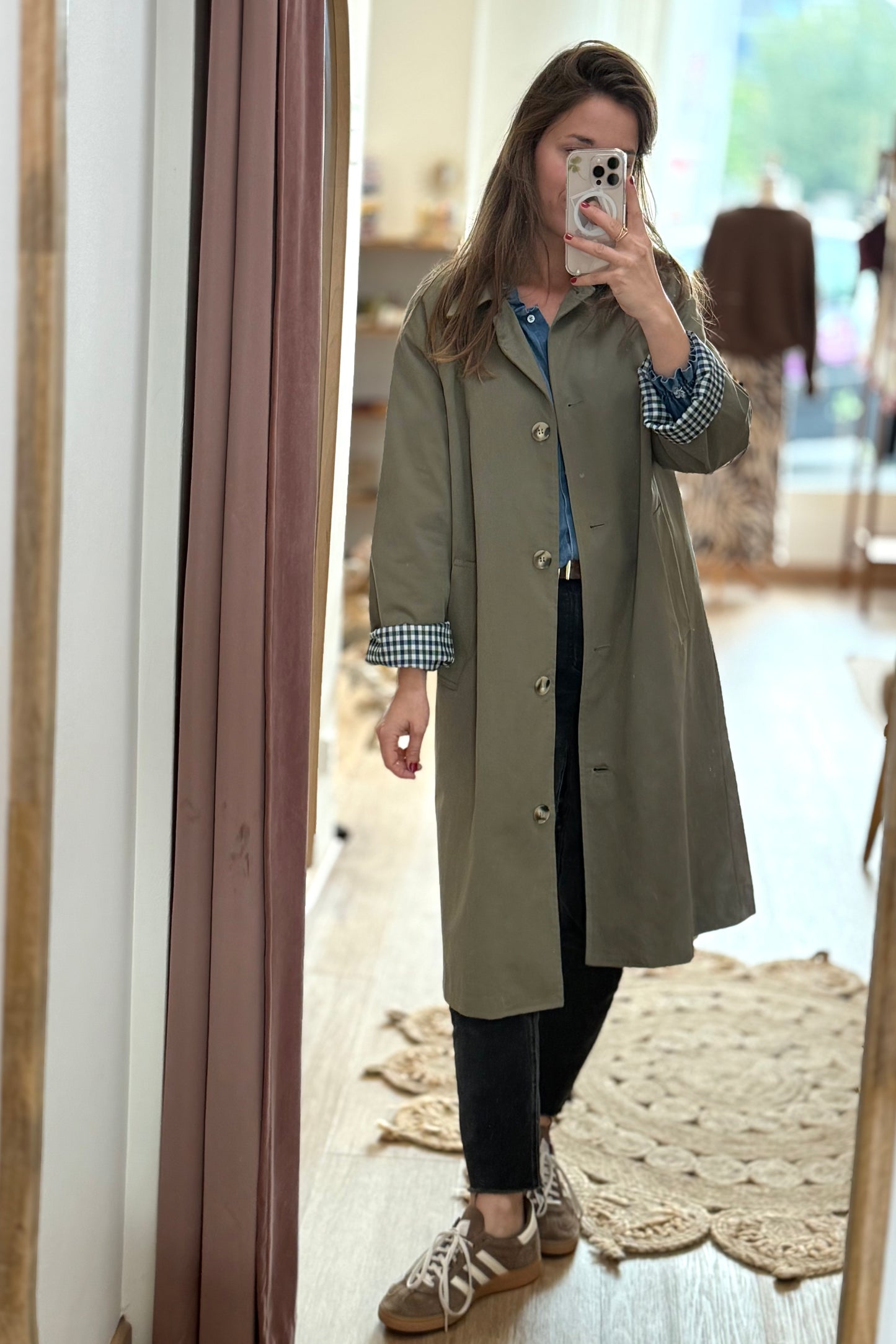 Trench long Hector kaki