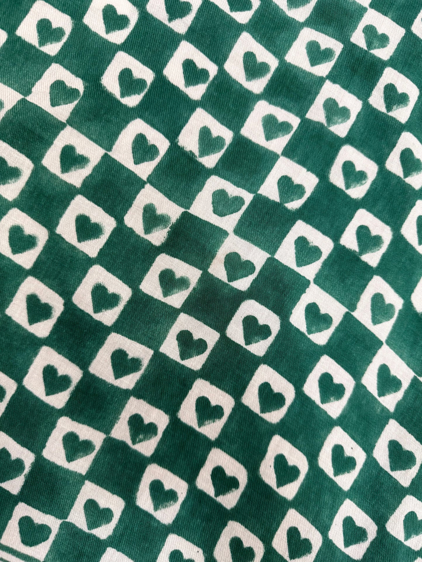 Foulard damier coeur vert