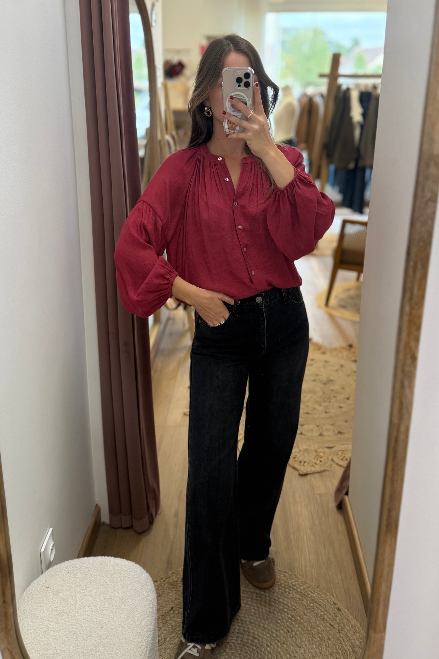 Blouse Alma framboise