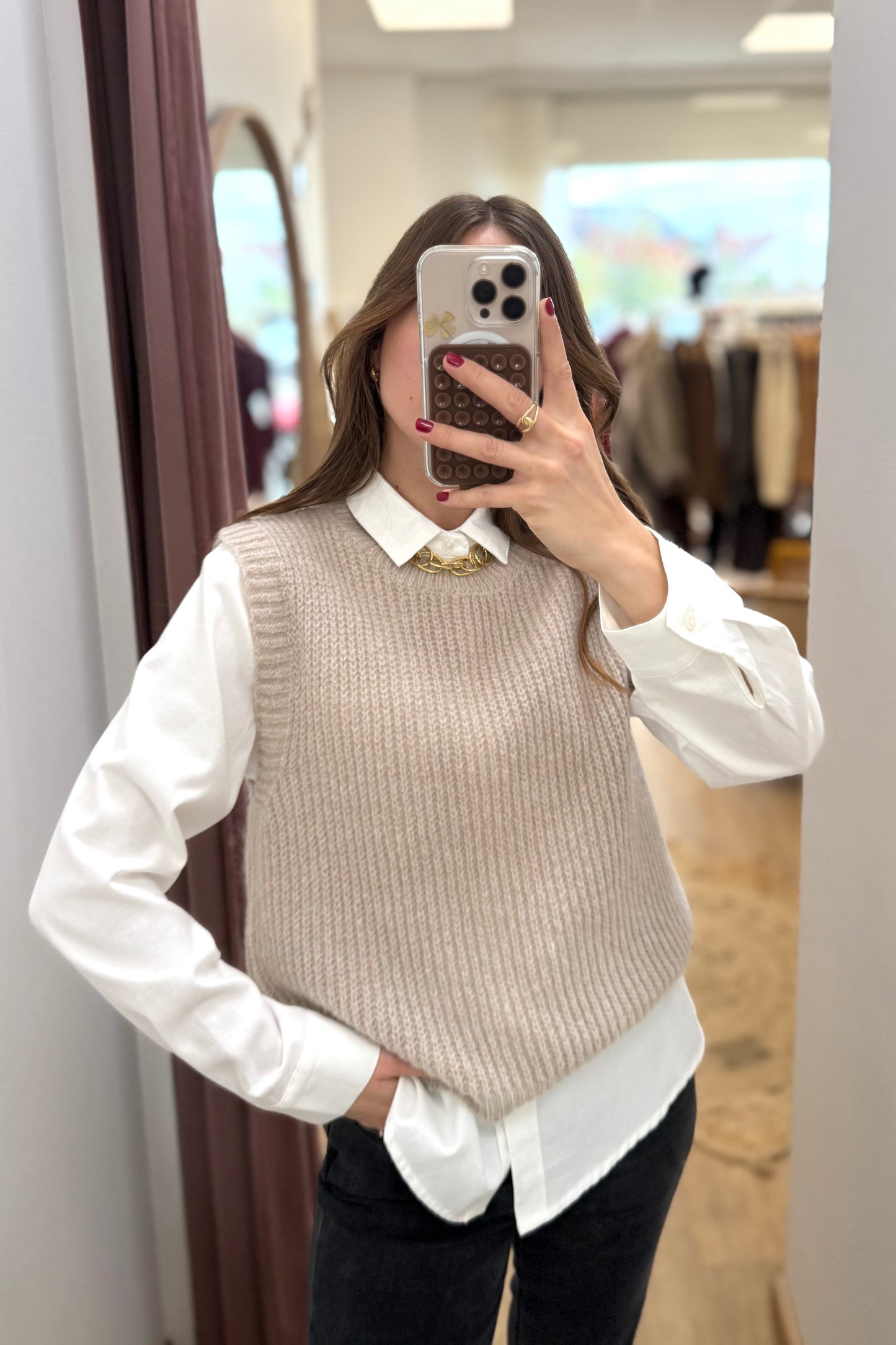 Pull Lucien beige chiné