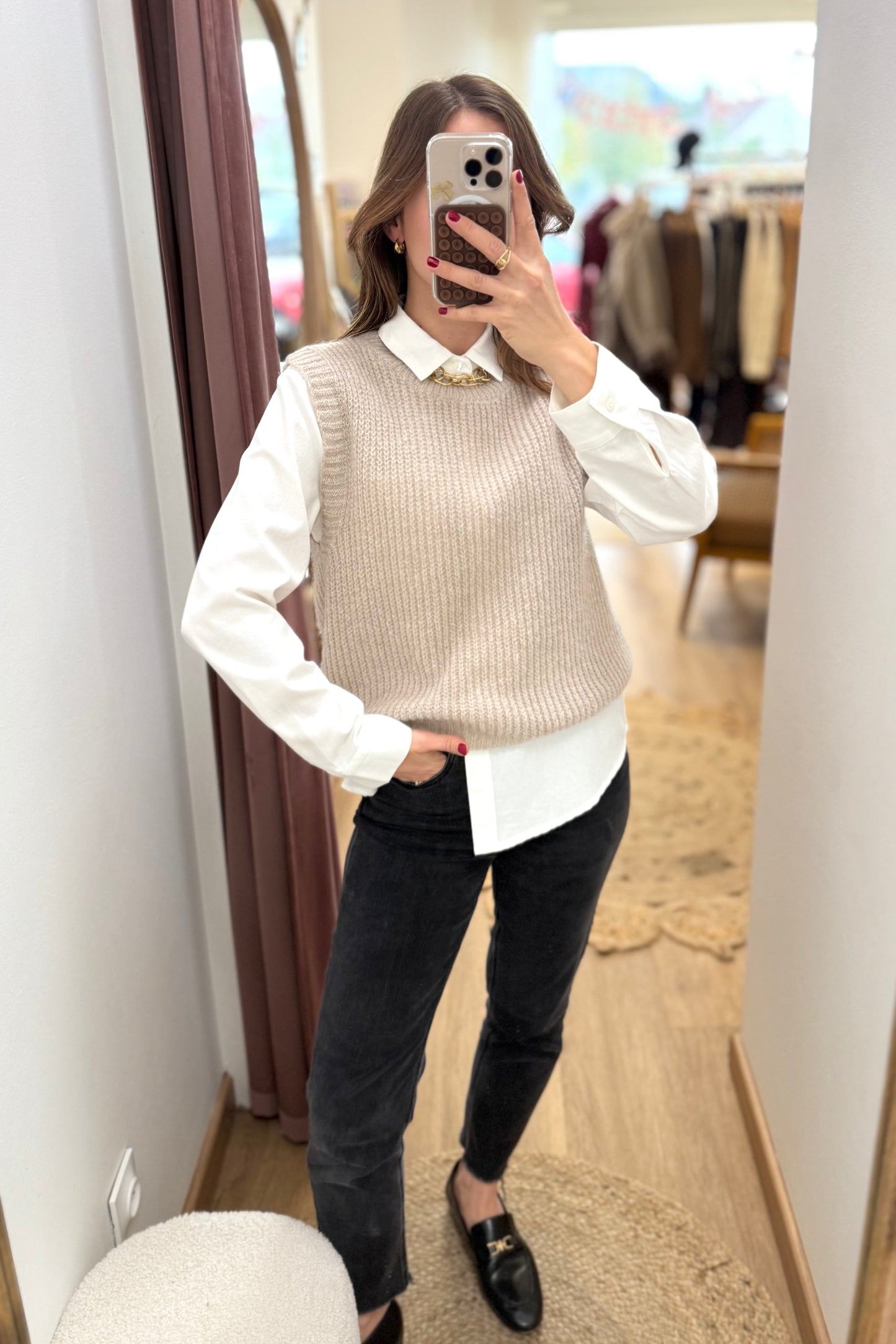 Pull Lucien beige chiné