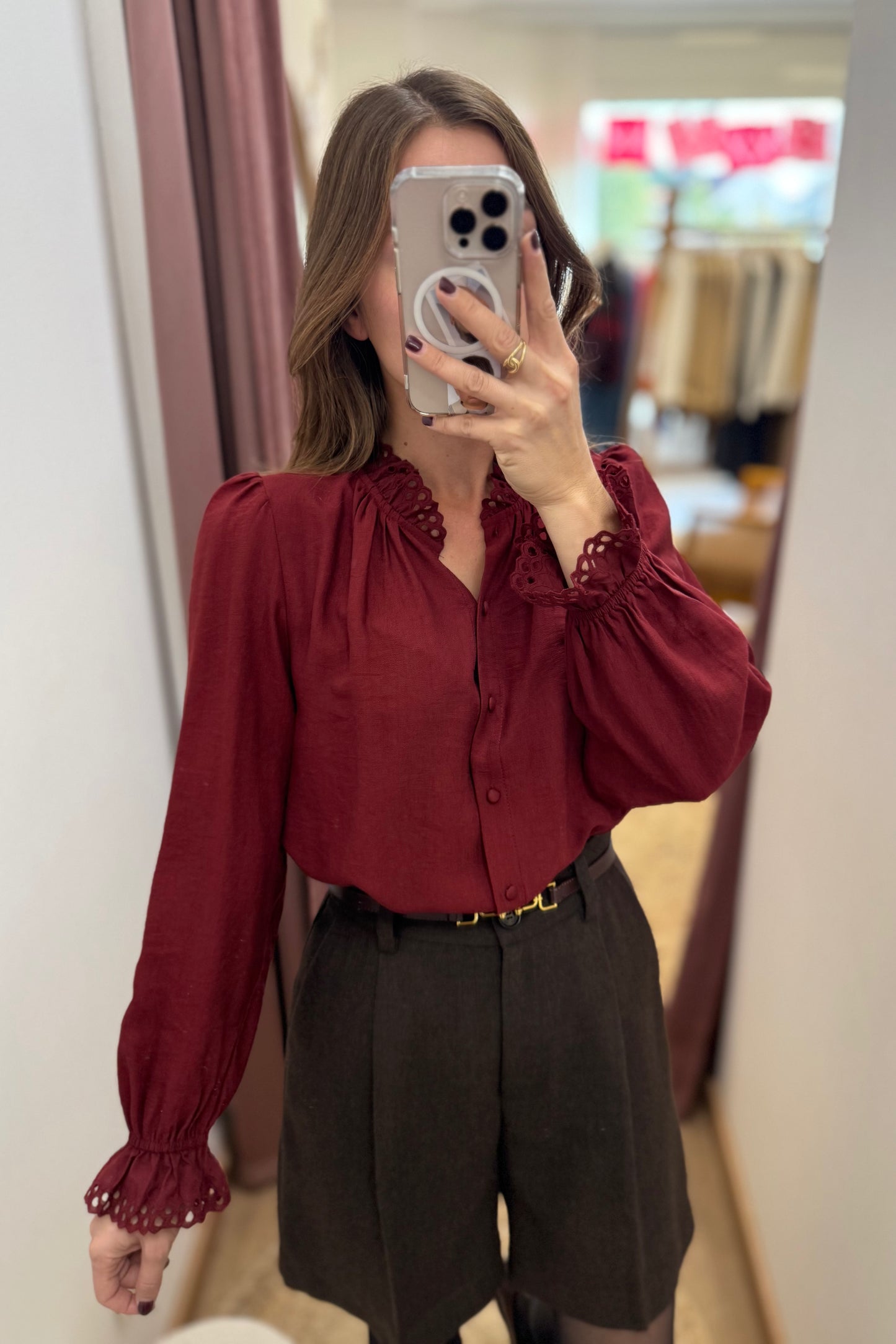 Chemise Stéphanie bordeaux