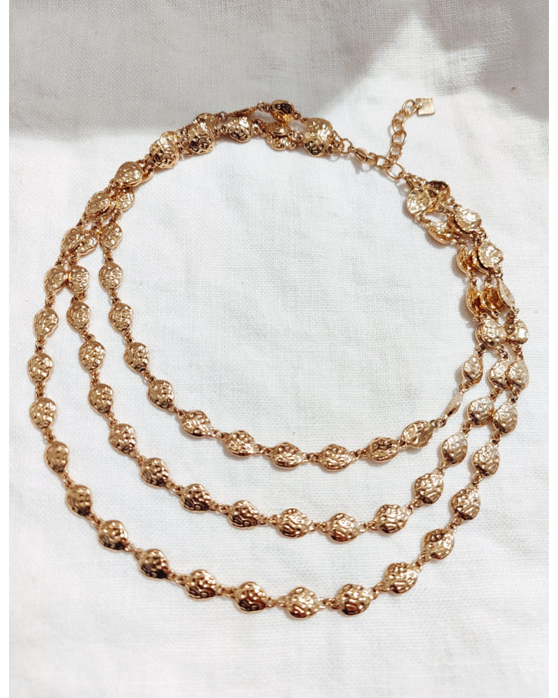 Collier multi rangs doré