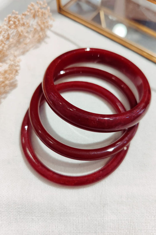 Lot 3 bracelets jonc résine bordeaux