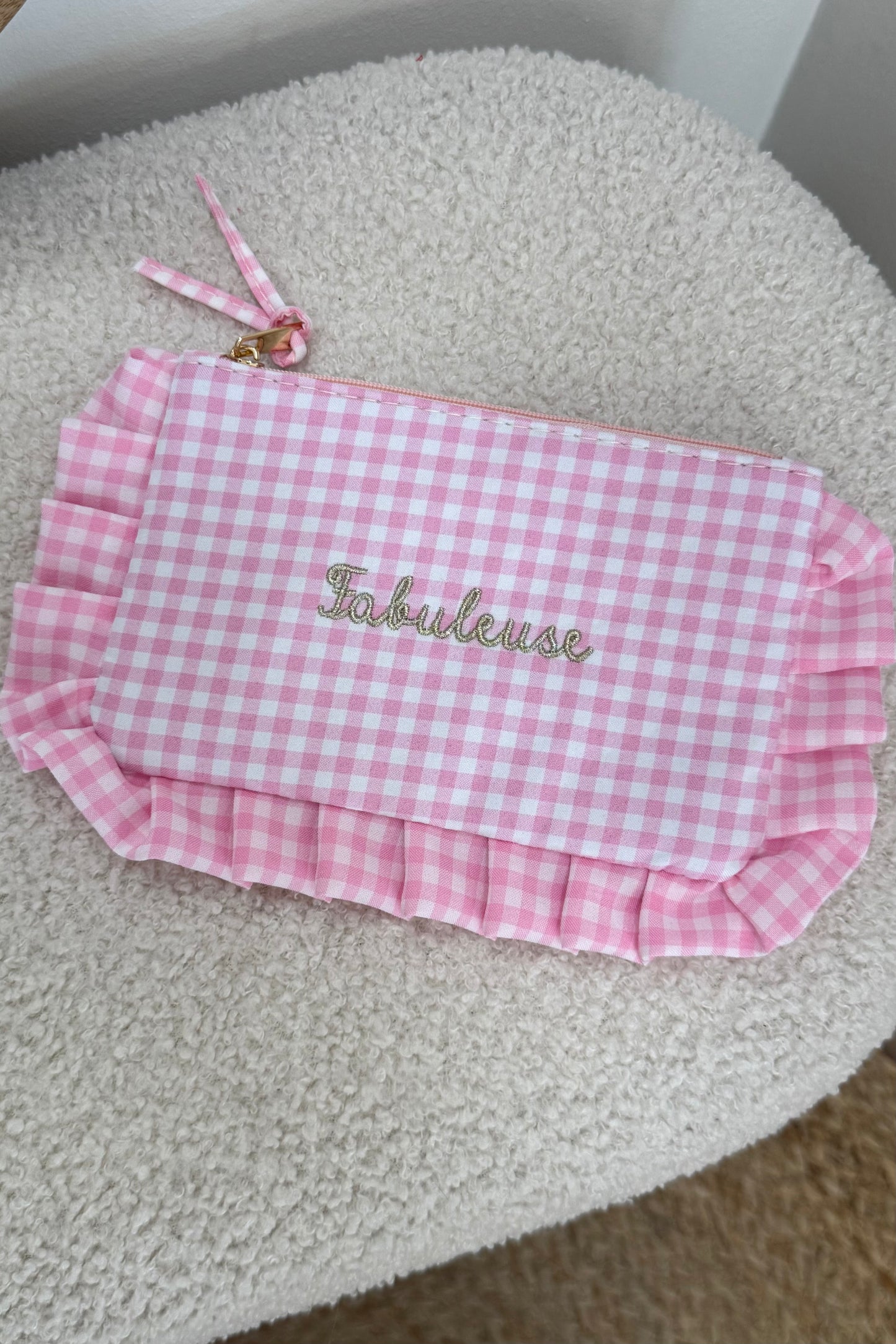 Pochette froufrou Fabuleuse rose