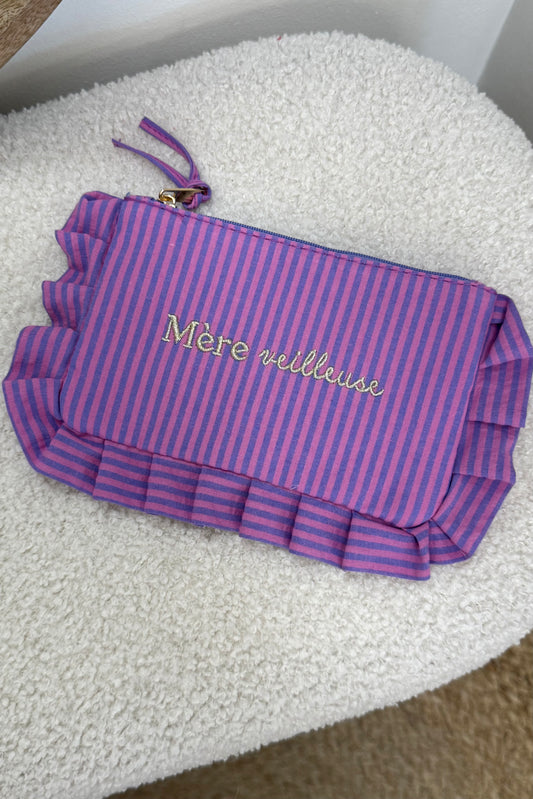Pochette froufrou Mère veilleuse violette