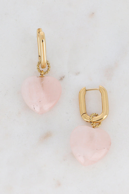 Boucles d'oreilles quartz rose