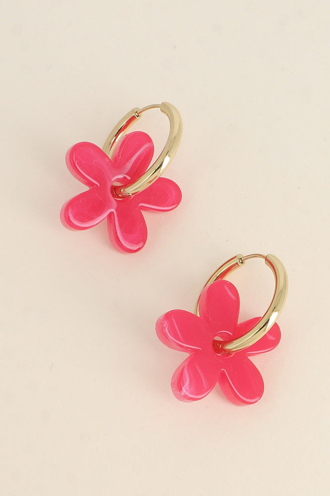 Boucles d'oreilles Maïa fushia