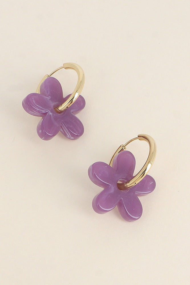Boucles d'oreilles Maïa mauve
