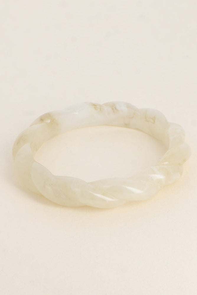Bracelet torsadé fin beige