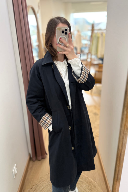 Trench long Hector bleu marine