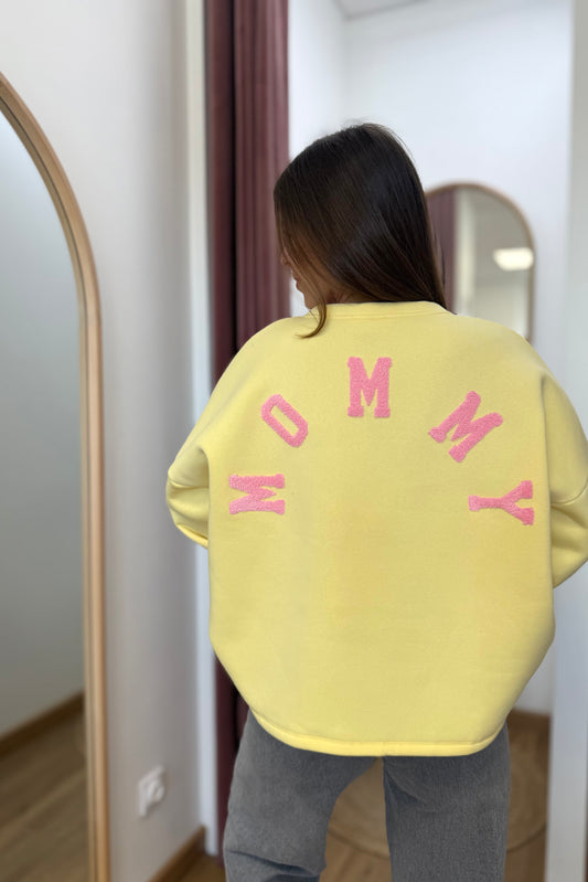 Pull Mommy jaune/rose