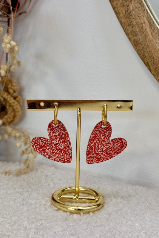 BO coeur paillettes rouge