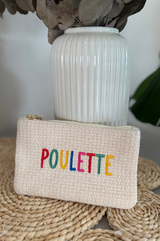 Pochette POULETTE beige multi