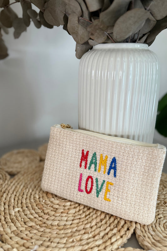 Pochette MAMA LOVE beige multi