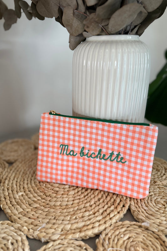 Pochette vichy MA BICHETTE pêche