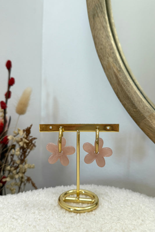 Boucles d'oreilles Maïa rose