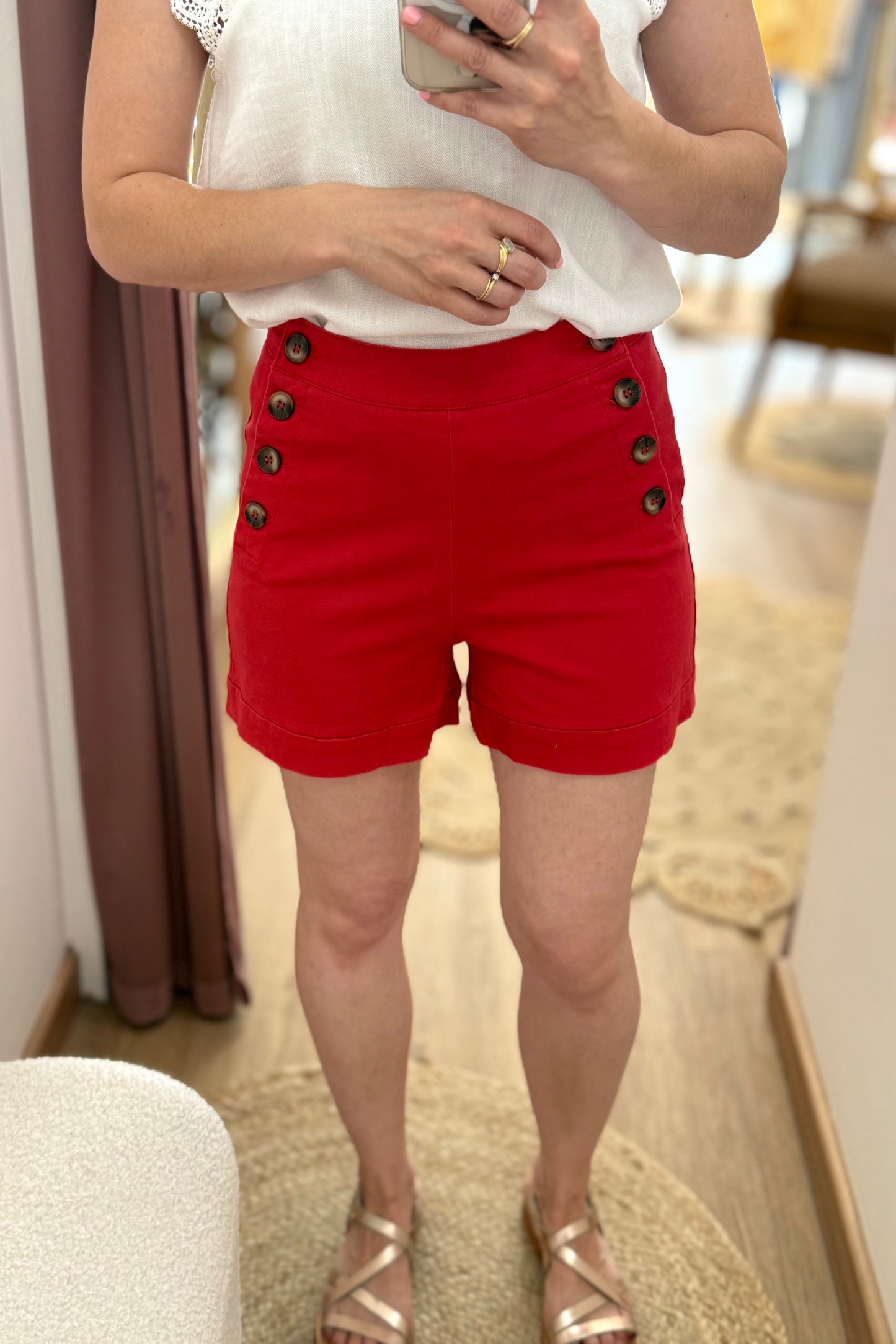Short Thomas rouge corail