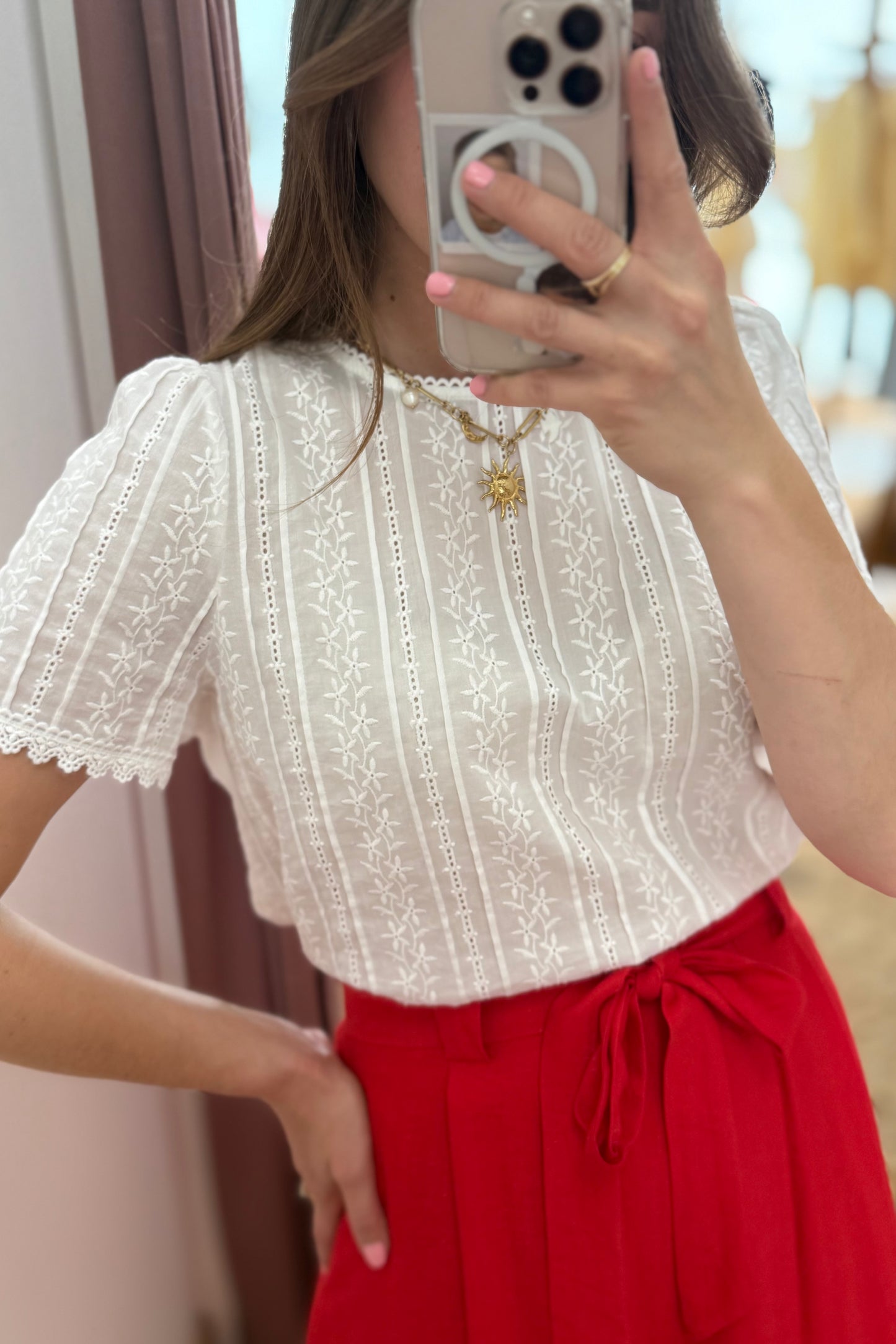 Jupe Camilia rouge corail