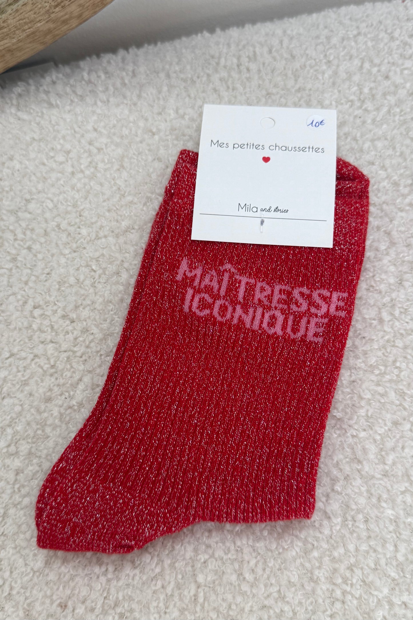 Chaussettes Maitresse iconique rose clair