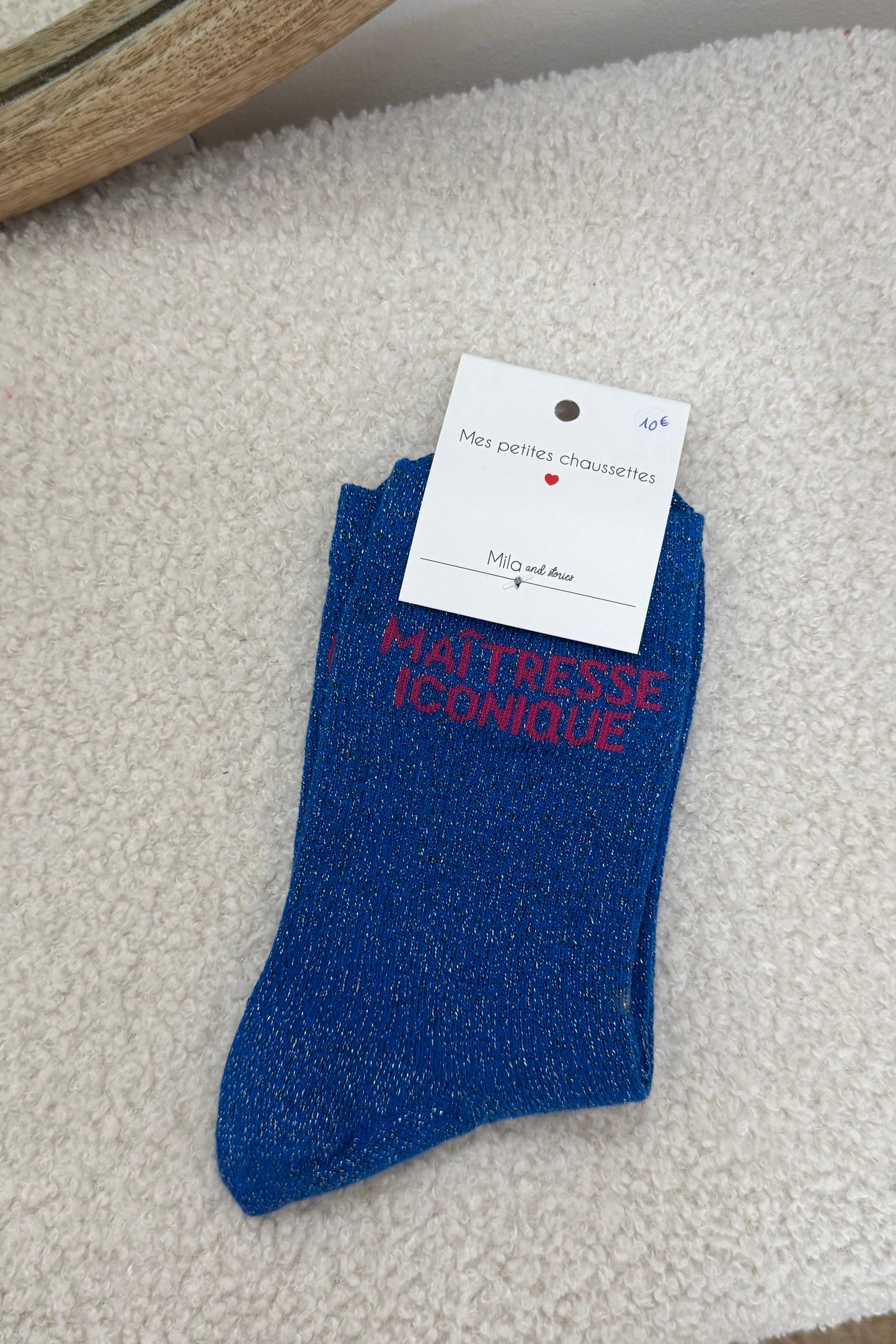 Chaussettes Maitresse iconique rose fuchsia