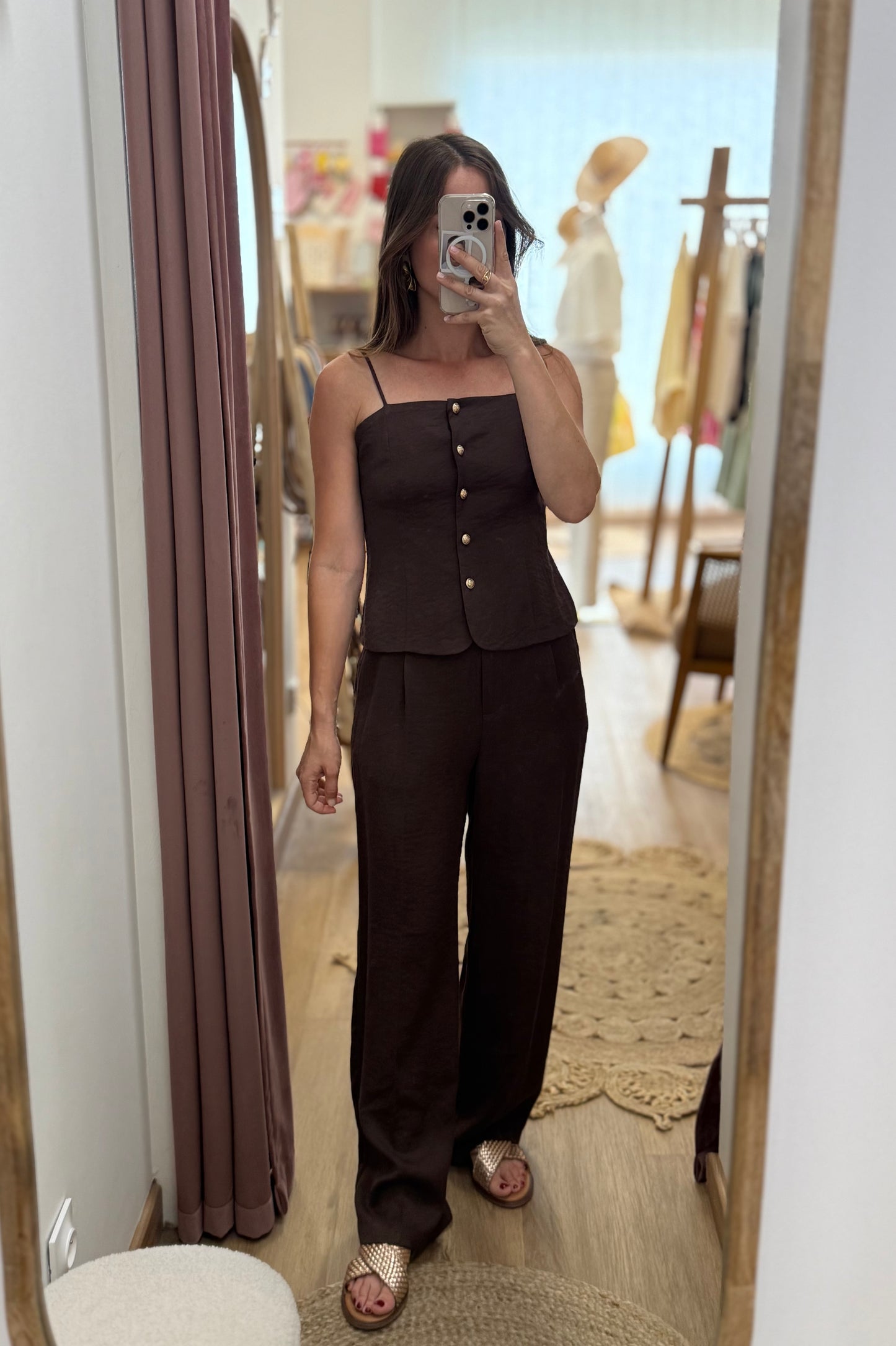 Pantalon Dorian marron