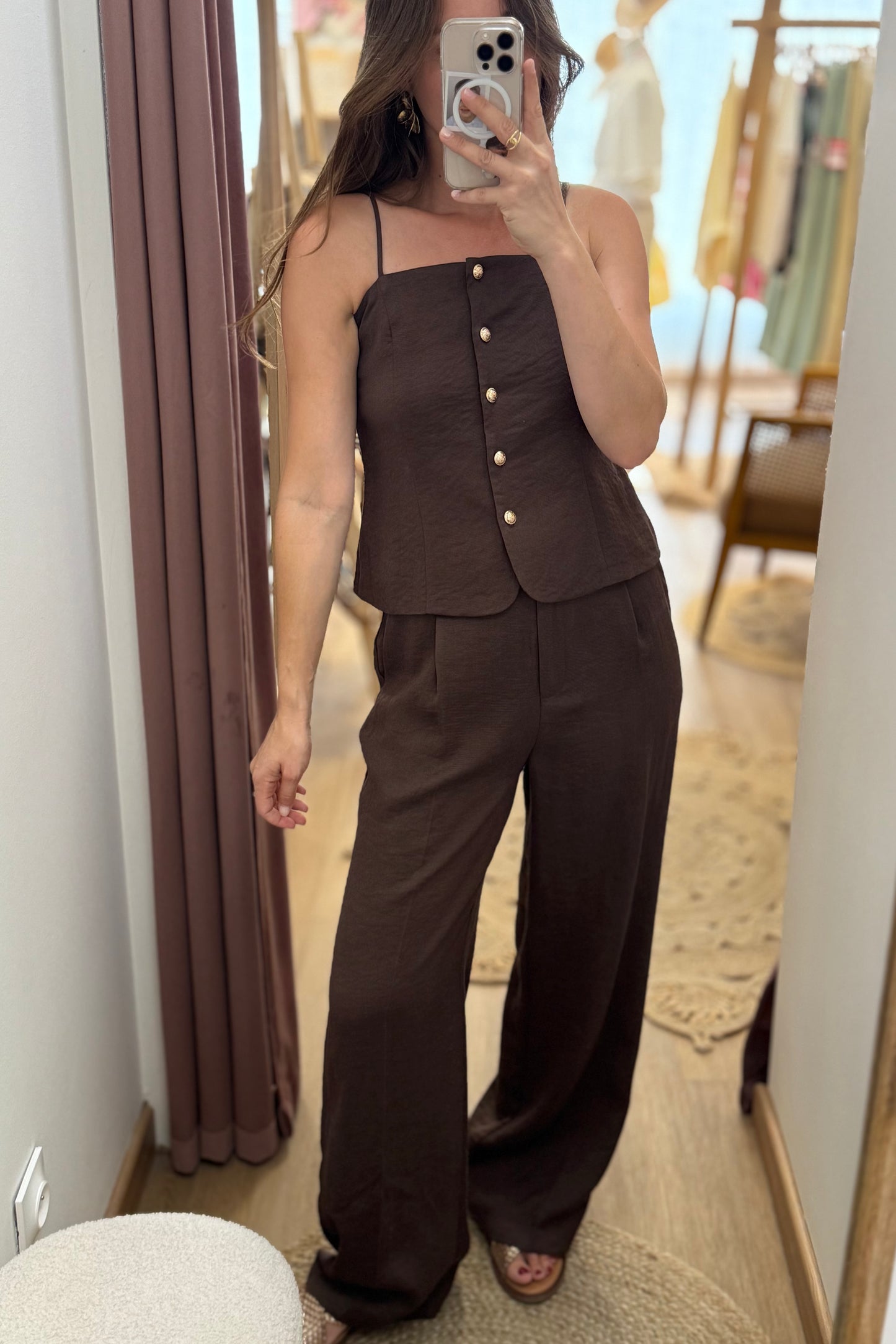 Pantalon Dorian marron