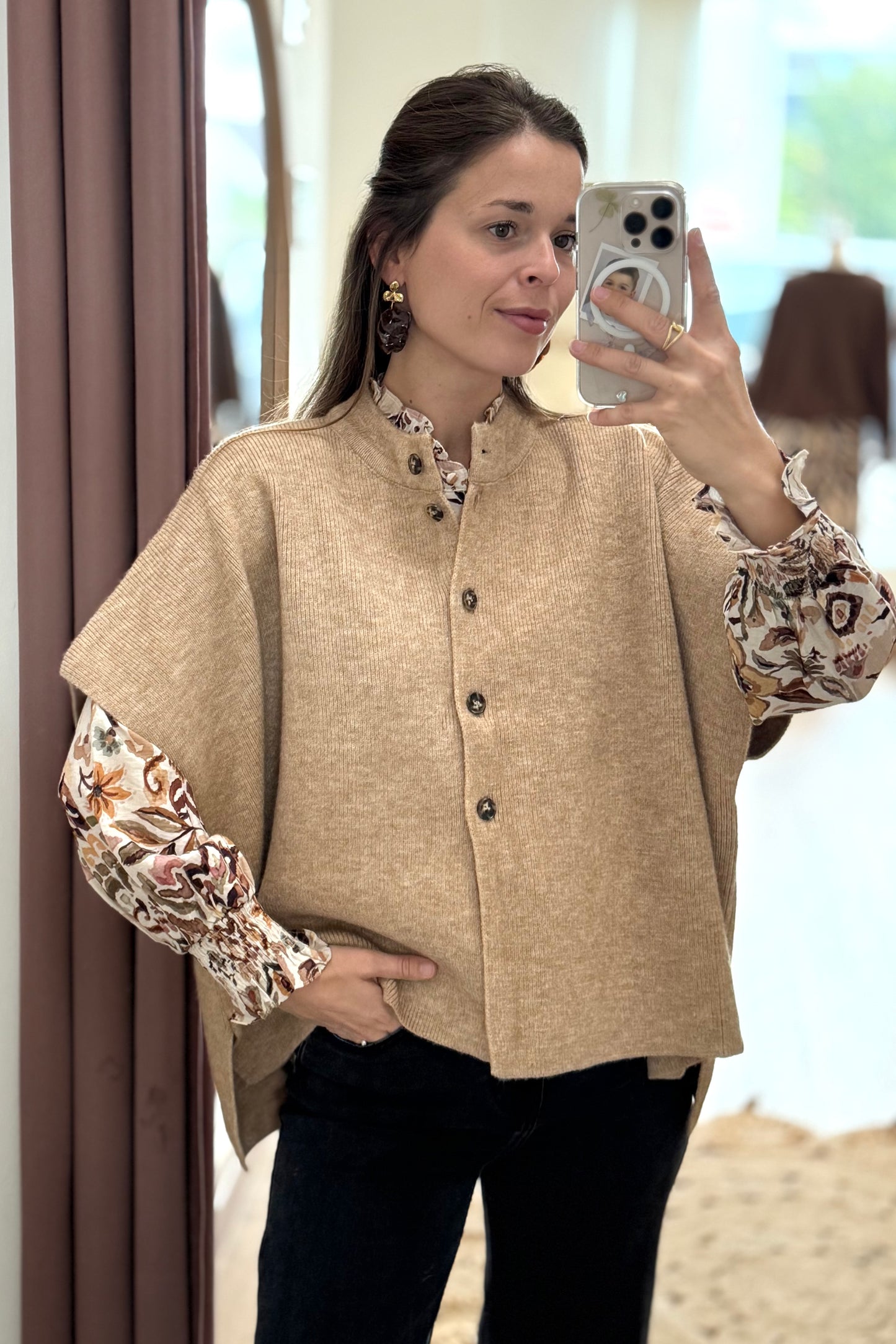 Poncho taupe Aloïs