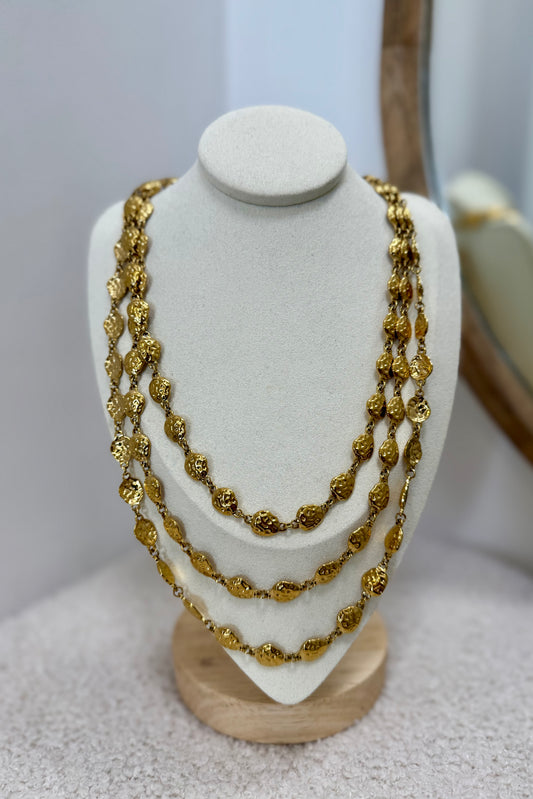 Collier multi rangs doré