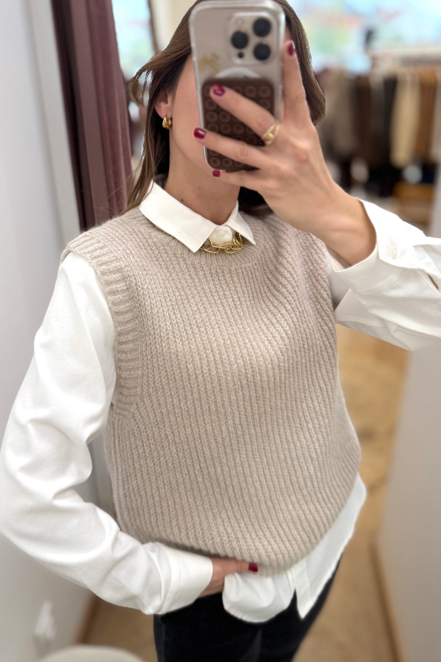 Pull Lucien beige chiné