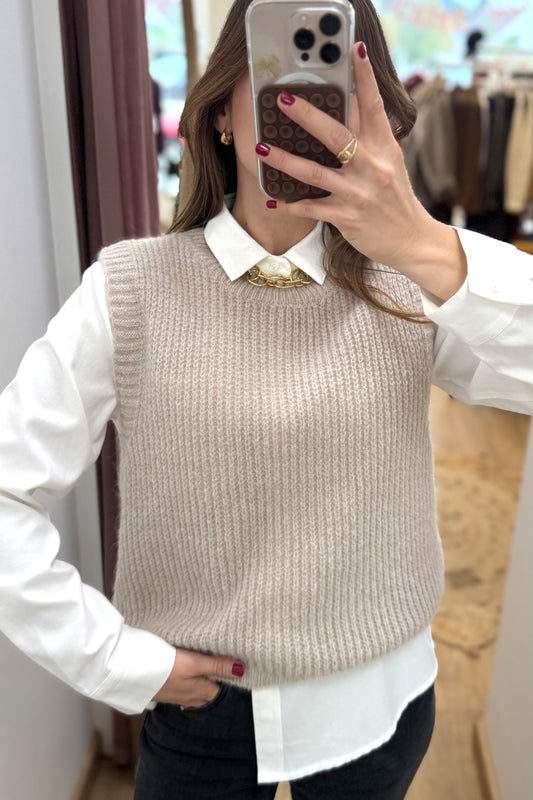 Pull Lucien beige chiné