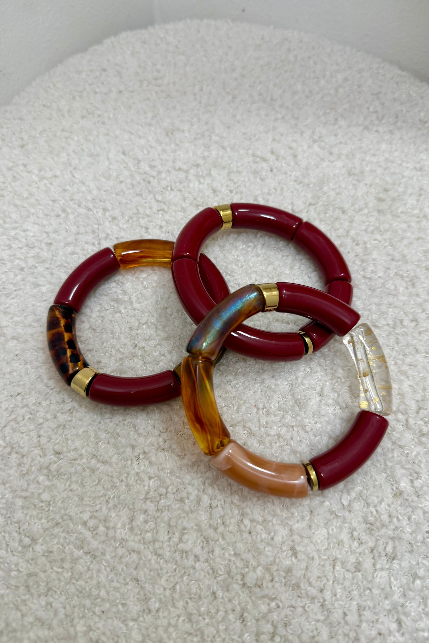 Trio de bracelet bordeaux