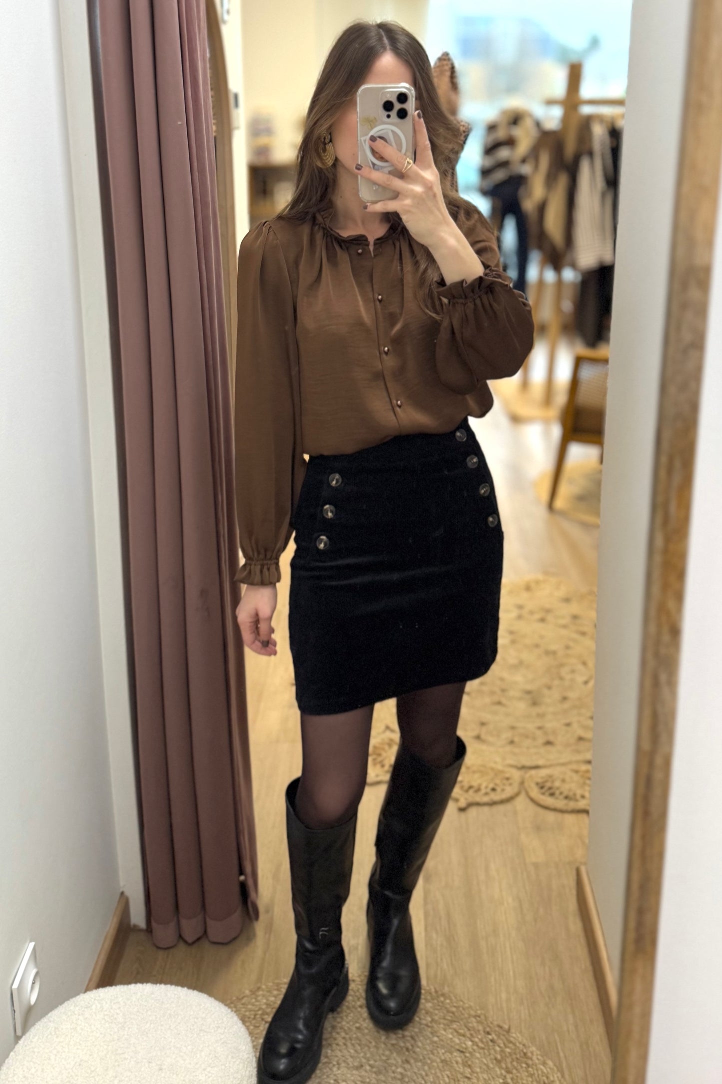 Blouse Faustine marron