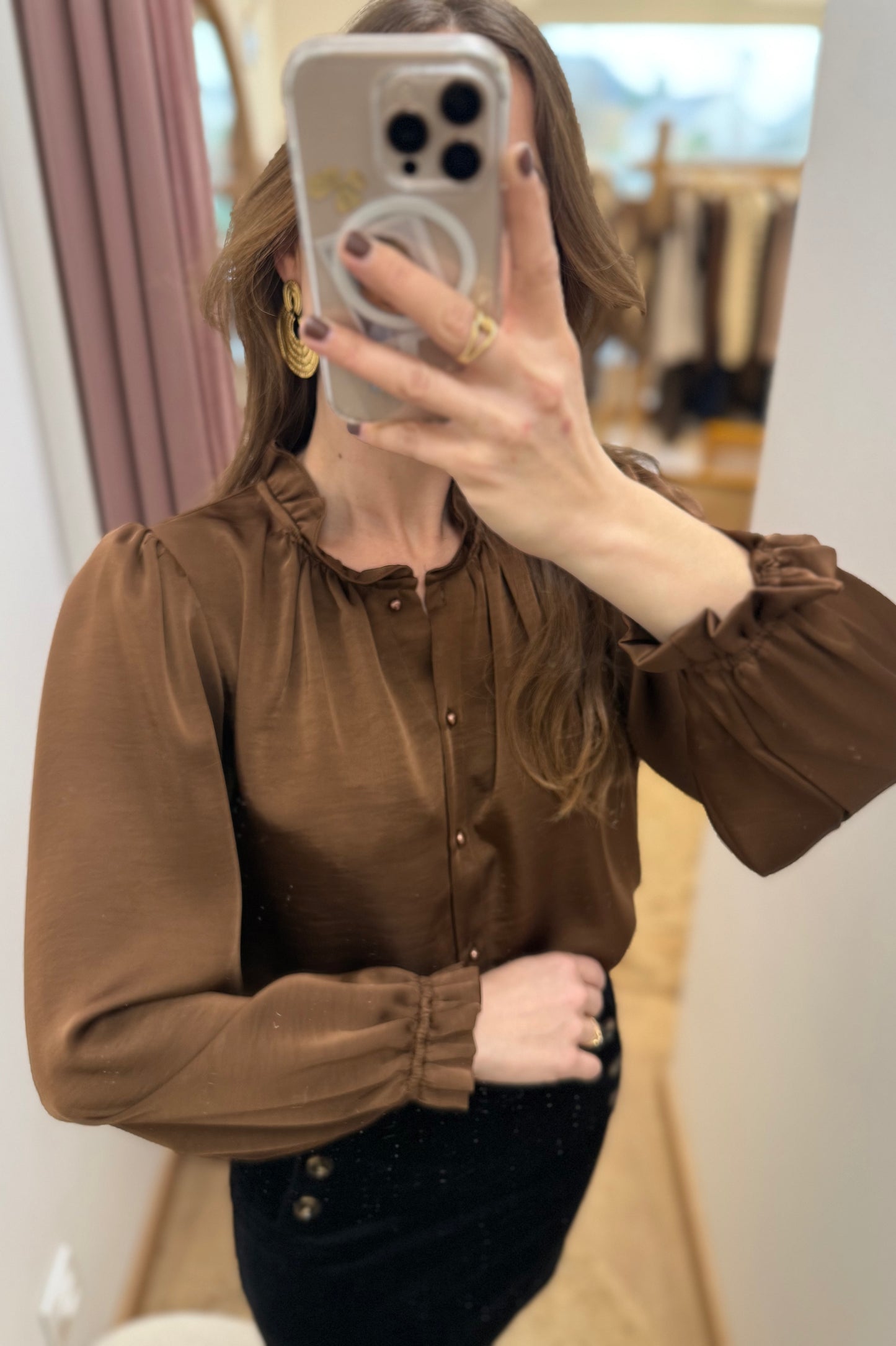 Blouse Faustine marron