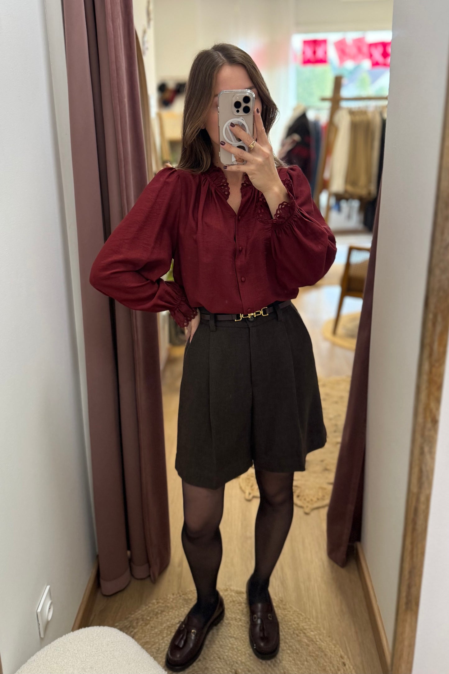 Chemise Stéphanie bordeaux