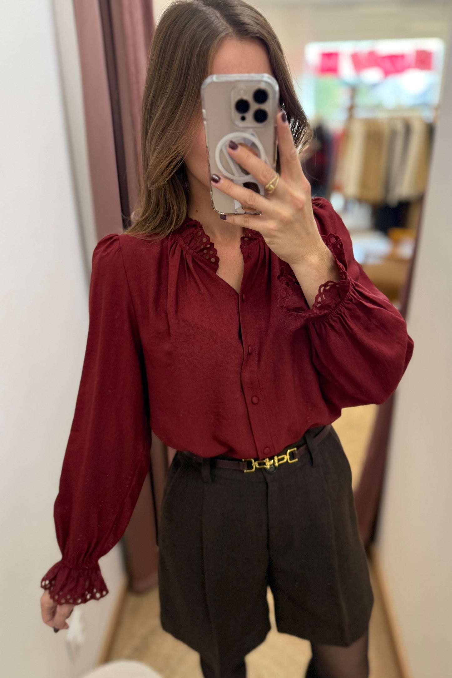 Chemise Stéphanie bordeaux