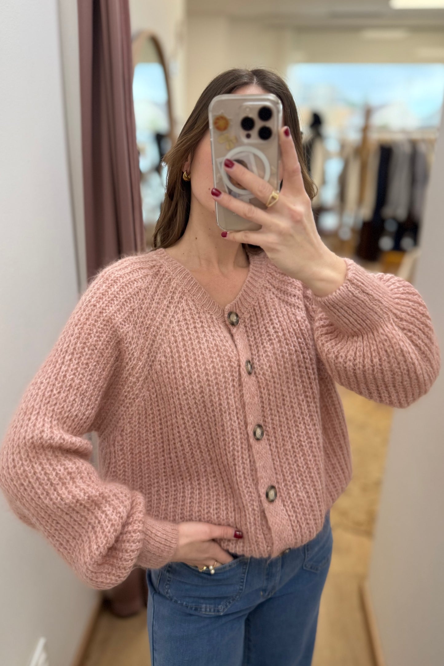 Gilet Victor rose chiné